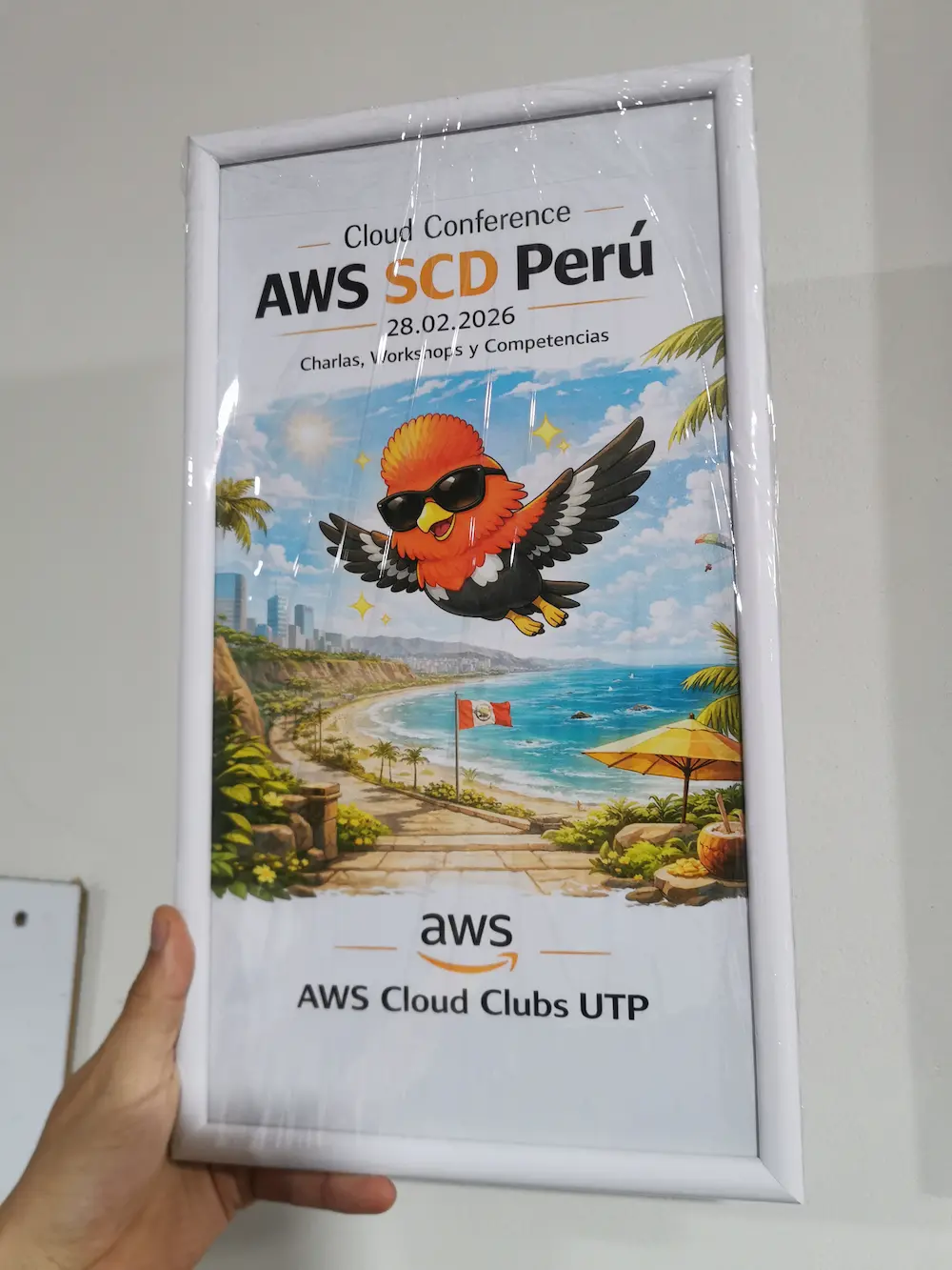 Cuadro personalizado para evento tech AWS