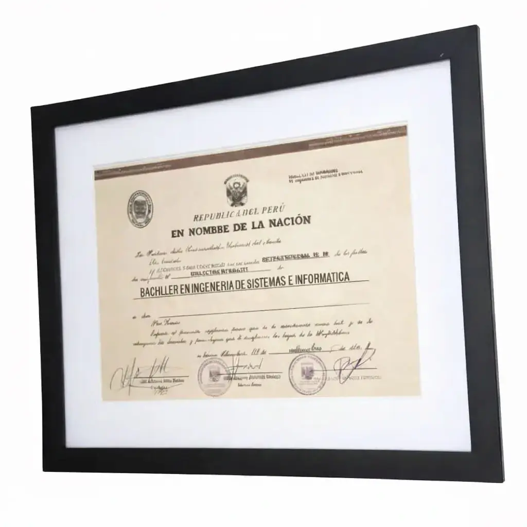 Enmarcado para titulo profesional con paspartu